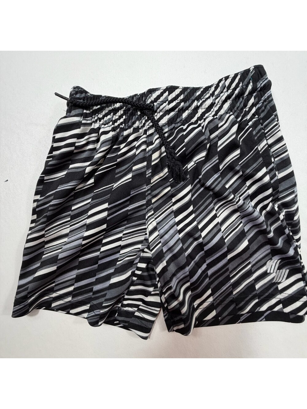 Place Sport Black and White Striped Athletic Shorts XS